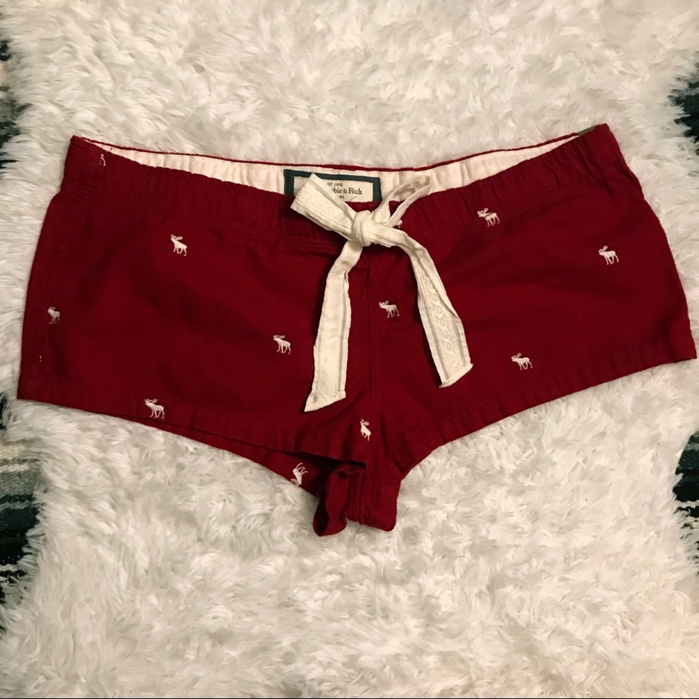 A&F red pajama shorts.